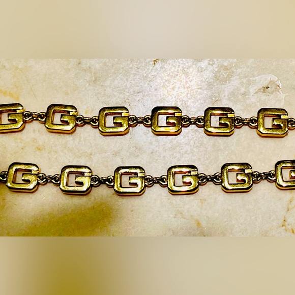 SET Givenchy gold tone G logo necklace & bracelet matching SET, stamped - EUC - Picture 2 of 11